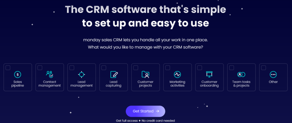What is CRM software Monday