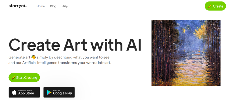 Starry AI art generator